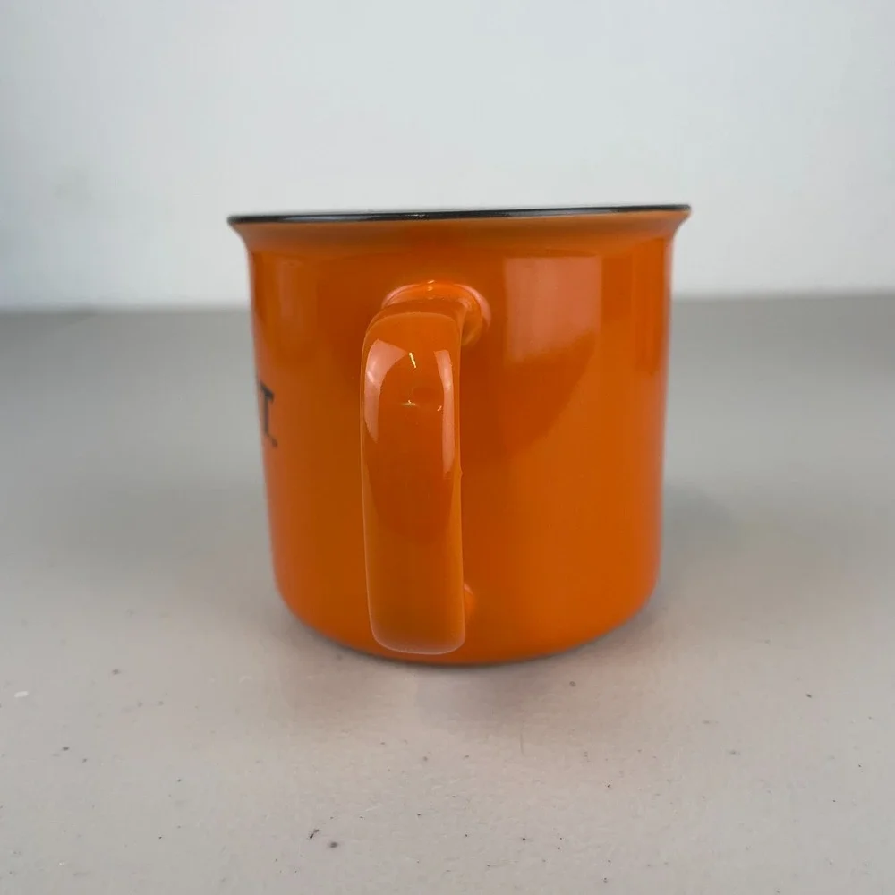 Bulleit Frontier Whiskey Mugs Cups Set of 4 Ceramic Orange Distillery Liquor